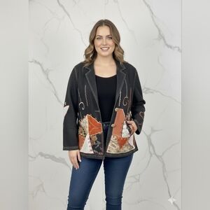 Indigo Black and Orange Women's Blazer